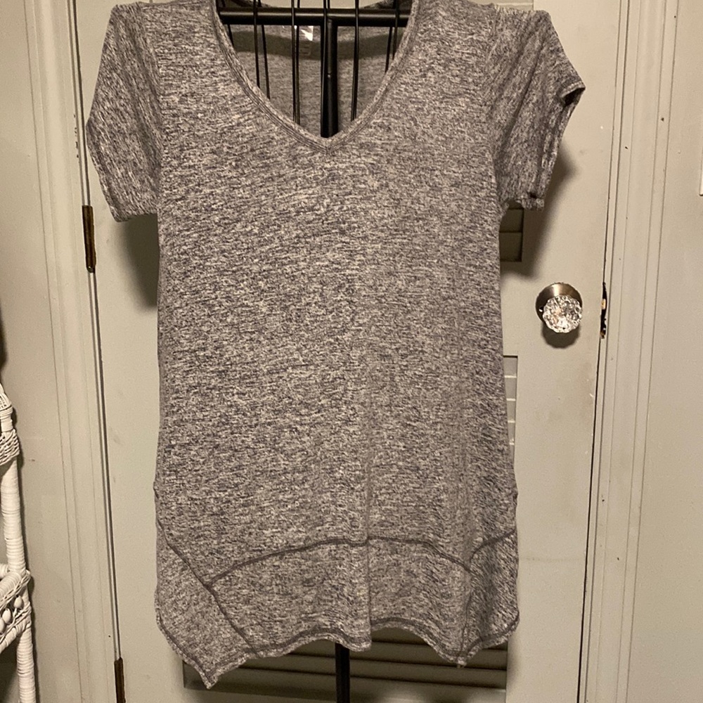 Grey tunic. Great with leggings.